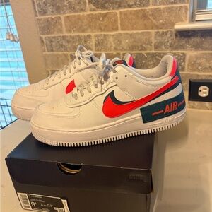 Nike Air Force 1 White with Red and Blue Accents